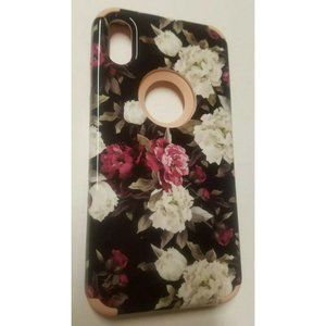 Iphone XS Max Fashion Case. White and Pink Roses
